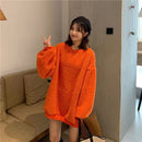 Koreanische schöne lose Tops weibliche lose neue Frauen schwarze High Street Dame Mädchen Pullover Herbst Mädchen Streetwear orange Pullover