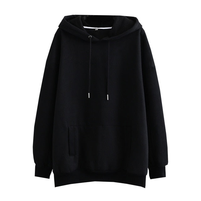 Tangada women fleece hoodie sweatshirts winter japanese fashion 2020 oversize ladies pullovers warm pocket hooded jacket SD60