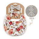 3Pcs Baby Stirnband Quaste Speichel Handtuch Blumendruck Neugeborene Doppelseite Lätzchen Jungen Mädchen Bandana Spucktücher Fütterung Kittel Stuff