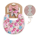 3Pcs Baby Stirnband Quaste Speichel Handtuch Blumendruck Neugeborene Doppelseite Lätzchen Jungen Mädchen Bandana Spucktücher Fütterung Kittel Stuff
