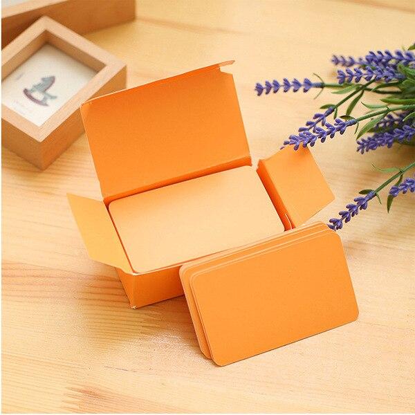 100Pcs/box Kraft Paper Card Blank Business Cards Message Thank You Cards Label Bookmarks Learning Cards