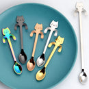 Mini süßer Kaffeelöffel 304 Edelstahl Cartoon Katze Löffel Teelöffel Dessert Snack Scoop Milch Kinder Löffel Geschirr