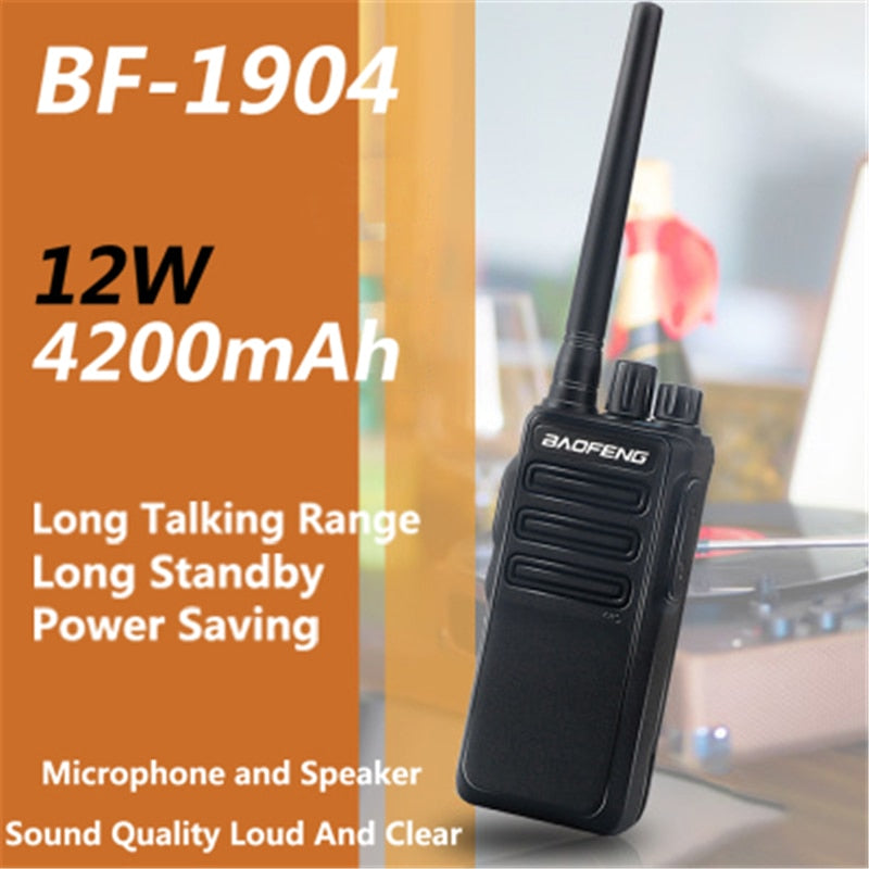 Baofeng Walkie Talkie BF-1904 12W UHF 2way Ham Radio Radios móviles de doble banda Handheld BF1904 hf Transceptor de larga distancia 2020