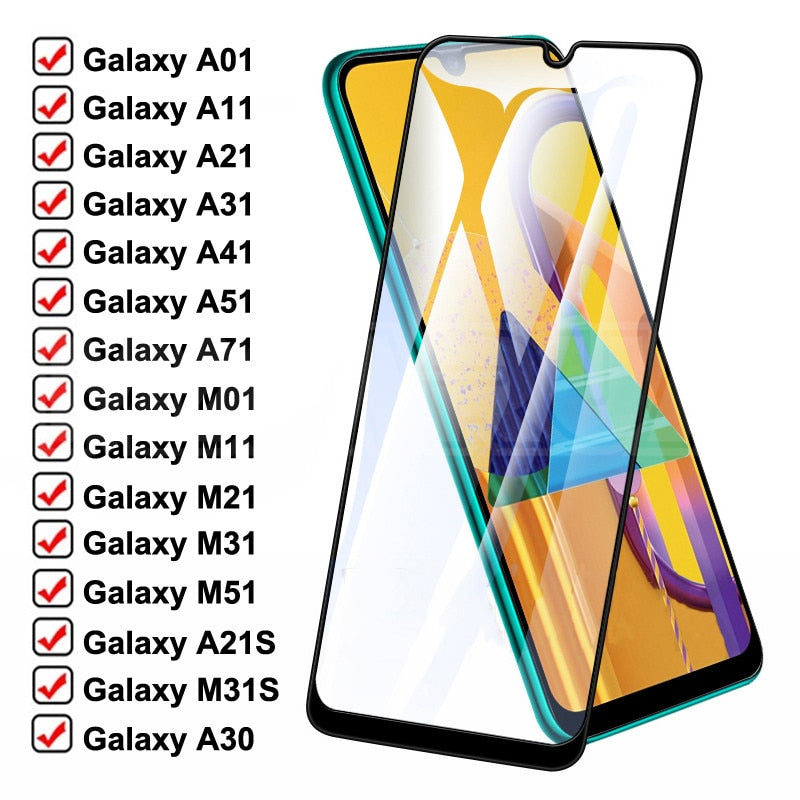 999D Schutzglas für Samsung Galaxy A01 A11 A21 A31 A41 A51 A71 Displayschutzfolie M01 M11 M21 M31 M51 A30 A50 Sicherheitsglas