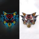 Máscara de fiesta EL de neón brillante, máscara LED de Halloween, máscara de fiesta de Cosplay de miedo, máscara iluminada, máscara de mascarada que brilla en la oscuridad