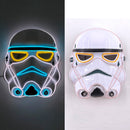 Máscara de fiesta EL de neón brillante, máscara LED de Halloween, máscara de fiesta de Cosplay de miedo, máscara iluminada, máscara de mascarada que brilla en la oscuridad