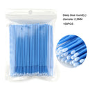 100 unids/bolsa microcepillo desechable para extensión de pestañas, hisopo para quitar pestañas individuales, microcepillo para herramientas de extensión de pestañas