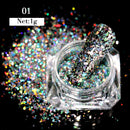 Holographics Powder Nail Glitter Laser Silver Pink Glitter Chrome Nail Powder Shimmer Gel Polish Flakes for Pigment Dust