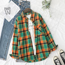 Plaid Shirts Womens Blouses And Tops Long Sleeve Female Casual Print Shirts Loose Cotton Checked Lady Outwear Spring News