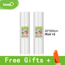 saengQ Vakuumbeutel für Lebensmittel Vakuumierer Lebensmittel frisch lange haltbar 12 + 15 + 20 + 25 + 30 cm * 500 cm Rollen/Losbeutel für Vakuumierer