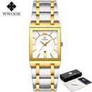 Relogio Masculino WWOOR Gold Uhr Männer Quadratische Herrenuhren Top-Marke Luxus Golden Quarz Edelstahl Wasserdichte Armbanduhr