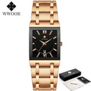 Relogio Masculino WWOOR Gold Uhr Männer Quadratische Herrenuhren Top-Marke Luxus Golden Quarz Edelstahl Wasserdichte Armbanduhr