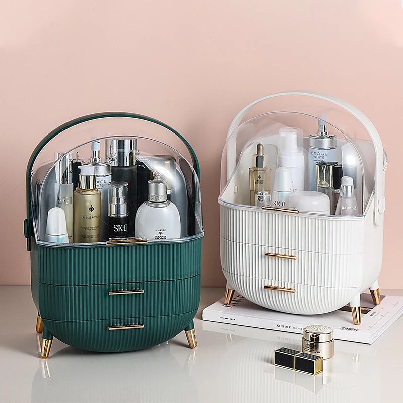Mode Große Kapazität Kosmetische Aufbewahrungsbox Wasserdicht Staubdicht Badezimmer Desktop Beauty Makeup Organizer Hautpflege Schublade