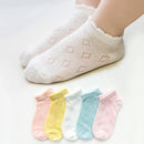 5 Paare / Los Kinder Baumwollsocken Junge Mädchen Baby Kleinkind Ultradünne Mode Atmungsaktive Feste Netzsocken Für Sommer 1-12T Teenager Kinder