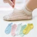 5 Paare / Los Kinder Baumwollsocken Junge Mädchen Baby Kleinkind Ultradünne Mode Atmungsaktive Feste Netzsocken Für Sommer 1-12T Teenager Kinder