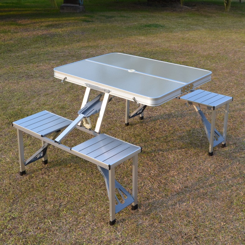 Mesa plegable para exteriores, silla para acampar, mesa de Picnic de aleación de aluminio, resistente al agua, mesa plegable, escritorio para mesa de playa, camping