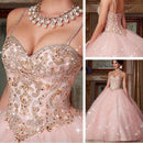 Custom Made New Quinceanera Dress 2021 New Pink Crystal Ball Gown Dresses For 15 16 Years Prom Party Dress