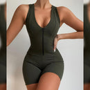 2021 Frauen Sexy Streetwear Ärmellos Bodycon Solide Gestrickte Fitness Sexy Overalls Strampler Playsuits Overalls Frauen