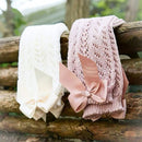 Calcetines de verano para niñas pequeñas, calcetín largo con lazo para niños, hasta la rodilla, malla de algodón suave, estilo español, calcetines transpirables para niños de 0 a 5 años