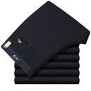 Pantalones de vestir formales elásticos ICPANS para hombre, pantalones rectos clásicos de verano para hombre, pantalones delanteros planos relajados de libertad Total