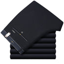 Pantalones de vestir formales elásticos ICPANS para hombre, pantalones rectos clásicos de verano para hombre, pantalones delanteros planos relajados de libertad Total