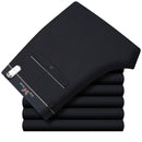 Pantalones de vestir formales elásticos ICPANS para hombre, pantalones rectos clásicos de verano para hombre, pantalones delanteros planos relajados de libertad Total