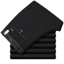 Pantalones de vestir formales elásticos ICPANS para hombre, pantalones rectos clásicos de verano para hombre, pantalones delanteros planos relajados de libertad Total