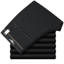 Pantalones de vestir formales elásticos ICPANS para hombre, pantalones rectos clásicos de verano para hombre, pantalones delanteros planos relajados de libertad Total