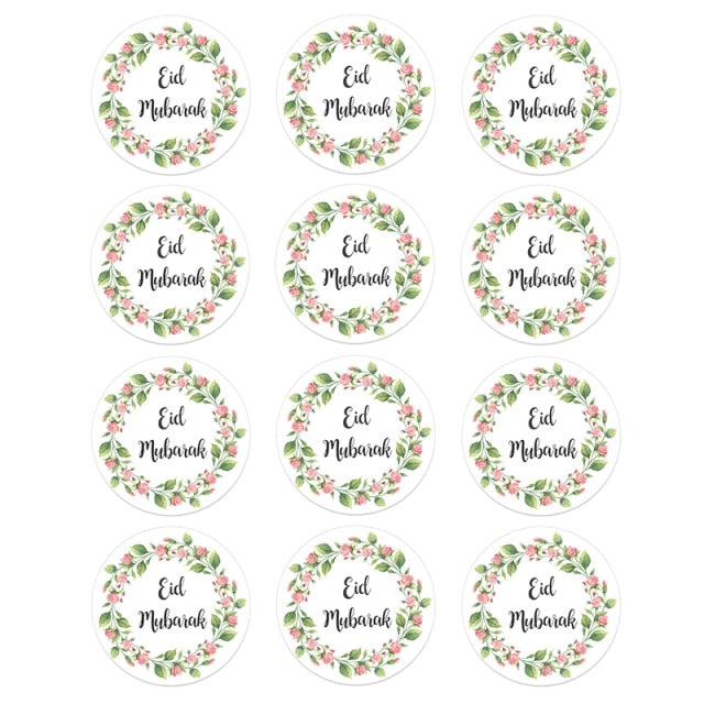 24/48pcs EID Mubarak Decor Stickers Ramadan Mubarak Decoration Islam Muslim Festival Favor Gifts Labels HAJJ Ramadan Kareem