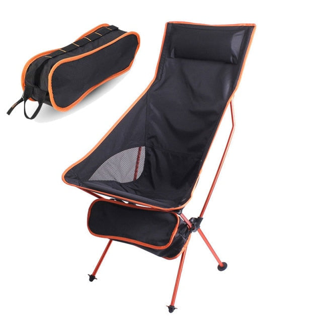 Portable Folding Outdoor Camping Chair Oxford Cloth Lengthen Camping Seat for Fishing Festival Picnic BBQ Beach Ultralight Chair
