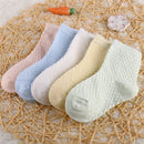 5 Paare / Los Kinder Baumwollsocken Junge Mädchen Baby Kleinkind Ultradünne Mode Atmungsaktive Feste Netzsocken Für Sommer 1-12T Teenager Kinder