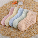 5 Paare / Los Kinder Baumwollsocken Junge Mädchen Baby Kleinkind Ultradünne Mode Atmungsaktive Feste Netzsocken Für Sommer 1-12T Teenager Kinder