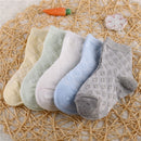 5 Paare / Los Kinder Baumwollsocken Junge Mädchen Baby Kleinkind Ultradünne Mode Atmungsaktive Feste Netzsocken Für Sommer 1-12T Teenager Kinder