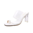 Transparente High Heels Damen Karree Sandalen Sommerschuhe Frau Klar Hohe Pumps Hochzeit Jelly Buty Damskie Heels Hausschuhe