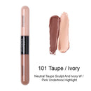 Doppelkopf-Flüssig-Concealer-Creme 2 Farben Erhellen Sie die Gesichtskontur-Reparaturstifte Dauerhafter Textmarker-Stift-Make-up-Kosmetik TSLM2
