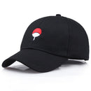 Sombreros de Anime Akatsuki Ninja Uchiha Konoha nube roja símbolo gorra de béisbol Cosplay disfraces Accesorios