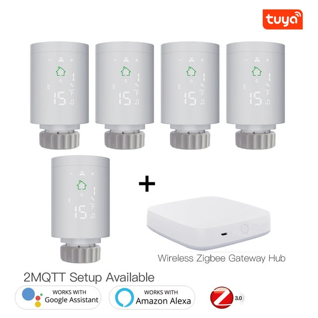 TRV ZigBee3.0, actuador de radiador inteligente, válvula termostática programable para radiador, controlador de temperatura, Control de voz a través de Alexa