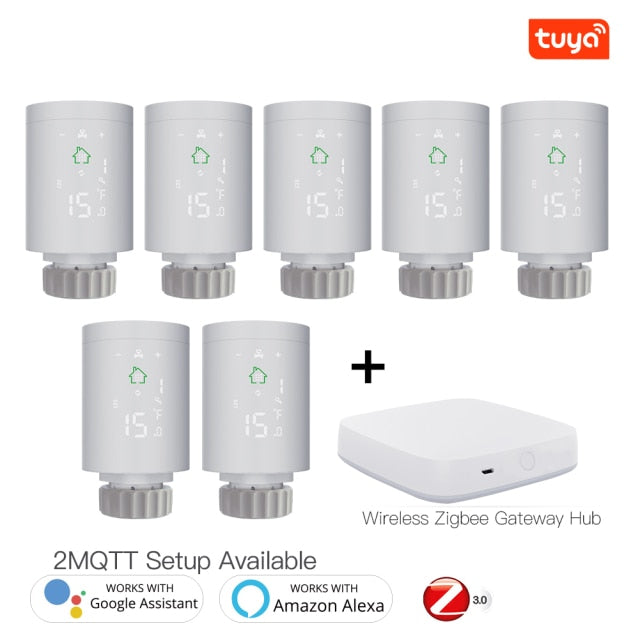 TRV ZigBee3.0 Smart Radiator Actuator Programmierbares Thermostatisches Heizkörperventil Temperaturregler Sprachsteuerung über Alexa