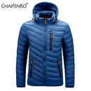 CHAIFENKO Marke Winter Warme Wasserdichte Jacke Männer 2021 Neue Herbst Dicke Mit Kapuze Parkas Herrenmode Lässig Dünne Jacke Mantel Männer