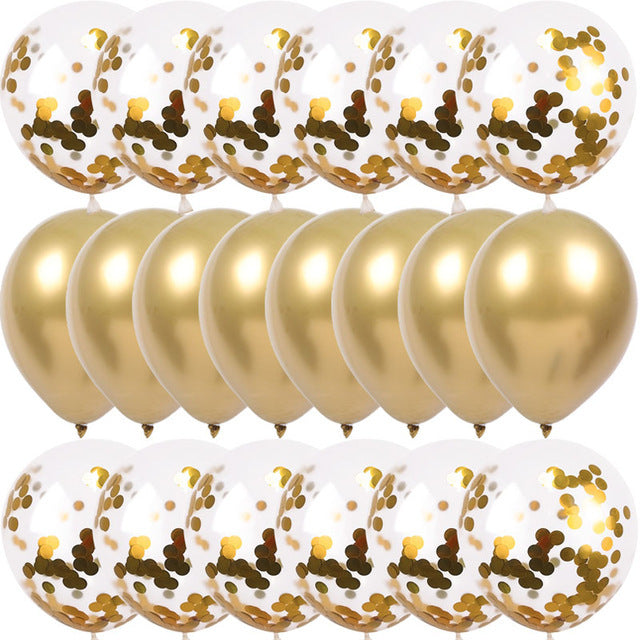 20 stücke Gold Konfetti Luftballons Set Metallic Chrom ballon Geburtstagsfeier Hochzeit Dekoration Jubiläum Globos Baby Shower Ballon