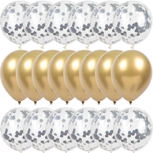 20 stücke Gold Konfetti Luftballons Set Metallic Chrom ballon Geburtstagsfeier Hochzeit Dekoration Jubiläum Globos Baby Shower Ballon