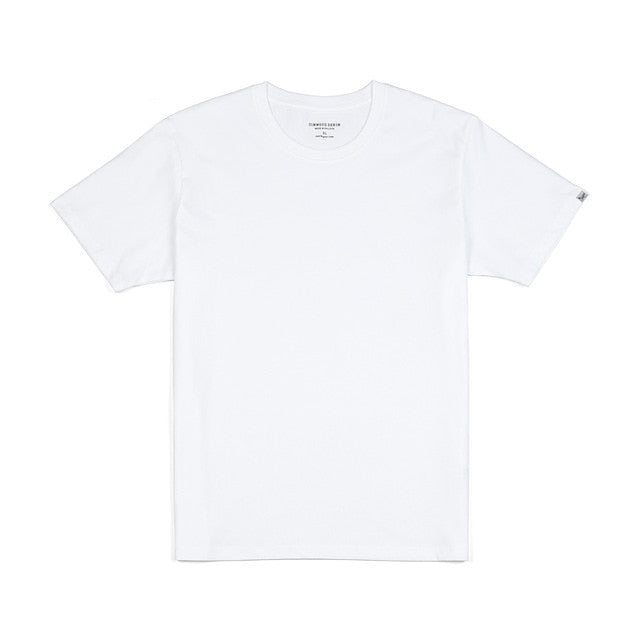 SIMWOOD 2021 Sommer Neue 100% Baumwolle Weißes Solides T-Shirt Männer Kausal Oansatz Basic T-Shirt Männer Hochwertige Klassische Tops 190449