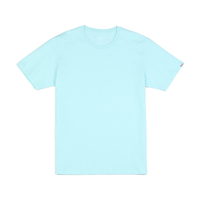SIMWOOD 2021, novedad de verano, 100% de algodón blanco, camiseta sólida para hombre, camiseta básica informal con cuello redondo, camisetas clásicas de alta calidad para hombre 190449