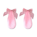 Kawaii Women Girls Hair Clip Cute Rabbit Bunny Plush Lop Ears Hairpin Candy Color Ribbon Bowknot Lolita Cosplay Hair Accessories