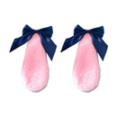 Kawaii Women Girls Hair Clip Cute Rabbit Bunny Plush Lop Ears Hairpin Candy Color Ribbon Bowknot Lolita Cosplay Hair Accessories