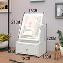 Schminktisch für Kinder, Kommode, Schubladen mit schönen Katzen, Spiegel, drehbar, Make-up-Organizer, Nagellackpinsel, Schmuck-Aufbewahrungsbox