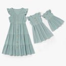 Vestidos irregulares para madre e hija, conjunto familiar de flores, mamá, bebé, mamá y yo, ropa de moda para mujeres y niñas, vestido de algodón