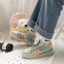 2021 Spring Korean xue sheng ban xie wang Red Little Daisy Sports Shoes White Shoes Woman Shoes Sneakers