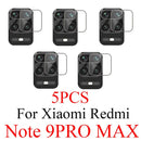 5 Stück für Xiaomi Redmi Note 9 Pro 9S 10 Pro 9 9T 5G 9c NFC 8t 9a 8 Kameraobjektivschutz Gehärtetes Glas Rückseite Redme 8a Glas