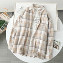Blouse Women Woolen Plaid Coat Plaid Shirt for Women Thickened Long Sleeve Top Shirt Blusas Ropa De Mujer